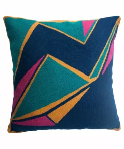 Leah Singh Detroit Wool Throw Pillow Cover - Indigo Home Goods