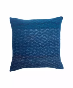 Leah Singh Eva Throw Pillow Cover - Indigo + Peach