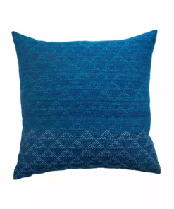 Leah Singh Eva Wool Throw Pillow Cover - Indigo + Aqua Home Goods