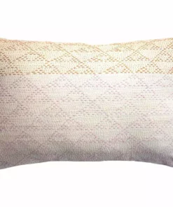 Leah Singh Eva Wool Lumbar Pillow Cover - Ivory + Pink