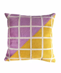 Leah Singh Diagonal Grid Reversible Throw Pillow Cover