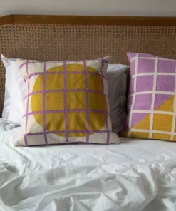 Leah Singh Diagonal Grid Reversible Throw Pillow Cover