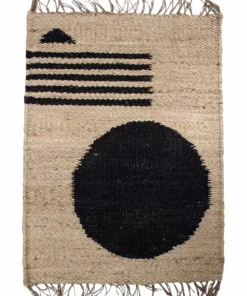 Leah Singh Lola Jute Rug - Circle + Lines