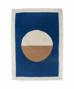 Leah Singh Luna Circle Wool Rug - Blue