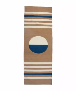 Leah Singh Home Goods Luna Stripes And Circle Wool Rug
