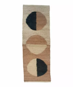 Leah Singh Margeaux Moon Jute Runner Rug - Black Home Goods