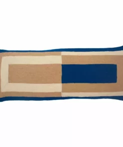 Leah Singh Marianne Wool Lumbar Pillow Cover - Blue Home Goods