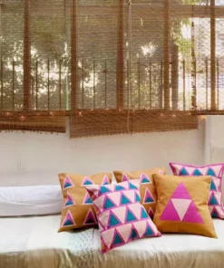 Leah Singh Home Goods Maya Throw Pillow Cover - Triangles