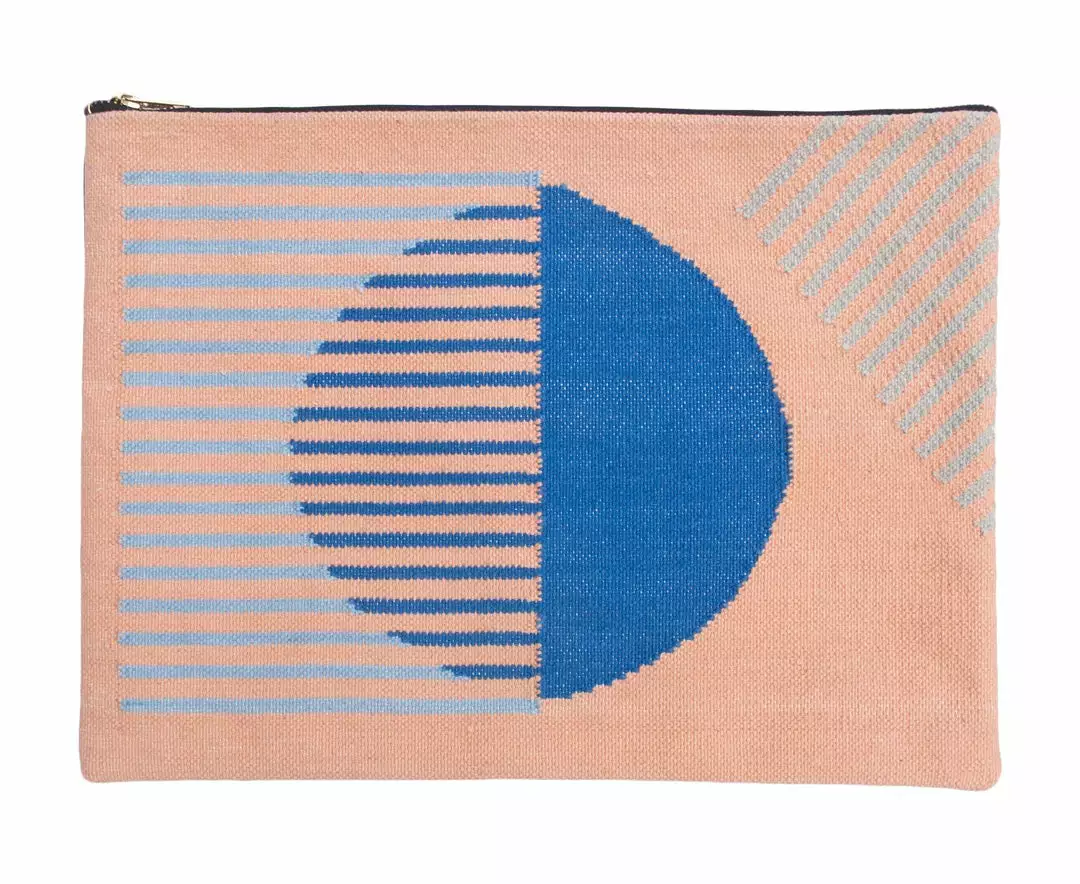 Leah Singh Olivia Stripe Clutch - Peach 1 Leah Singh Olivia Stripe Clutch - Peach