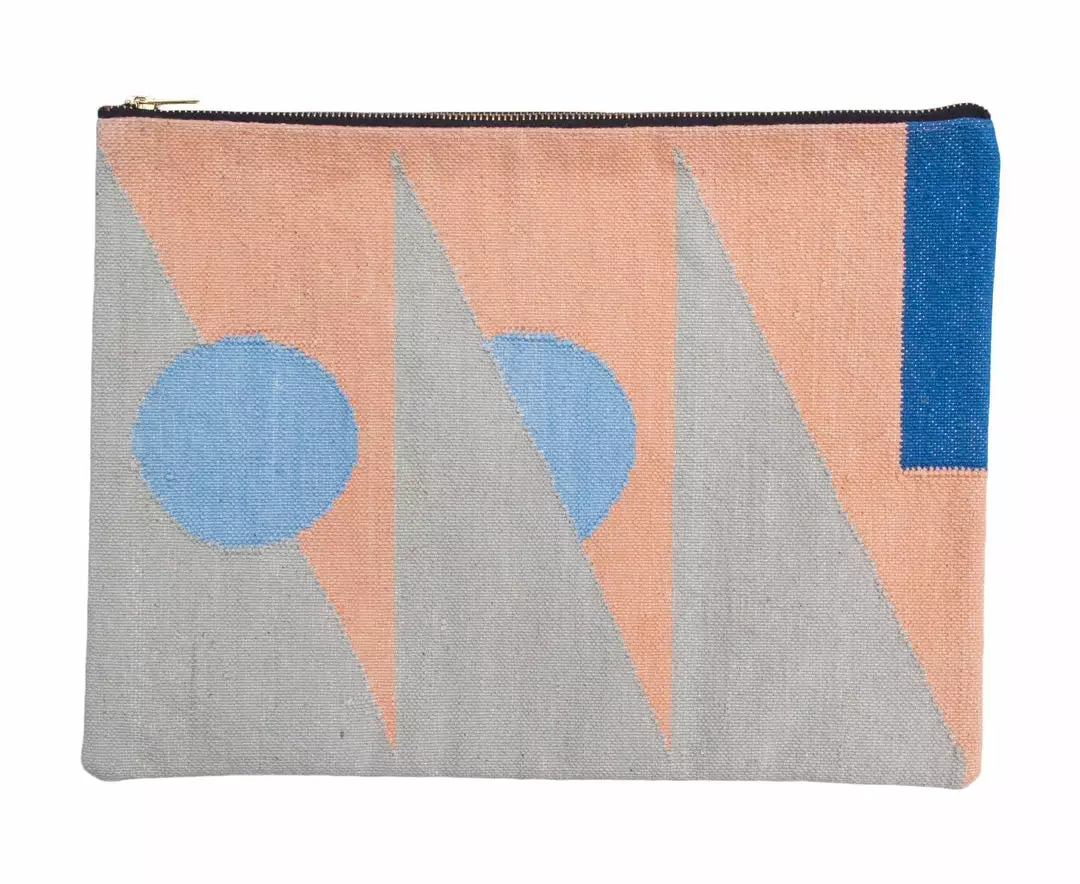 Leah Singh Olivia Triangle Clutch - Peach 1 Leah Singh Olivia Triangle Clutch - Peach