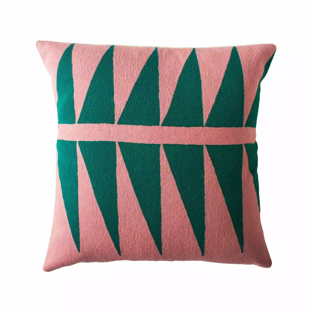 Leah Singh Palm Springs Wool Pillow Cover - Emerald Home Goods 1 Leah Singh Palm Springs Wool Pillow Cover - Emerald Home Goods