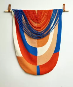 Leah Singh Red + Blue Wool Tapestry