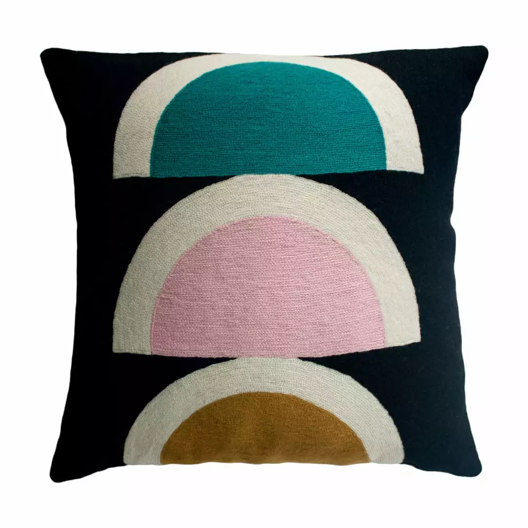 Leah Singh Viola Wool Throw Pillow Cover - Black Home Goods 1 Leah Singh Viola Wool Throw Pillow Cover - Black Home Goods