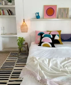 Leah Singh Viola Throw Pillow Cover - Blush