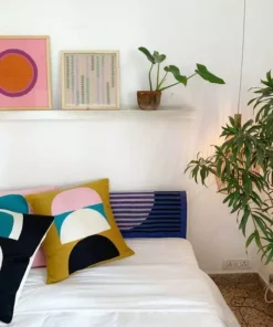 Leah Singh Viola Throw Pillow Cover - Blush