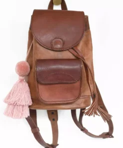 Purse & Clutch Leather Backpack - Russet Brown Handcrafted