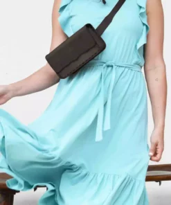 Purse & Clutch Leather Belt Bag - Charcoal 8 Purse & Clutch Leather Belt Bag - Charcoal