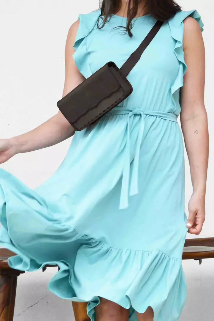 Purse & Clutch Leather Belt Bag - Charcoal 3 Purse & Clutch Leather Belt Bag - Charcoal