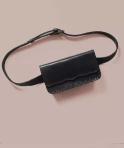 Purse & Clutch Leather Belt Bag - Charcoal