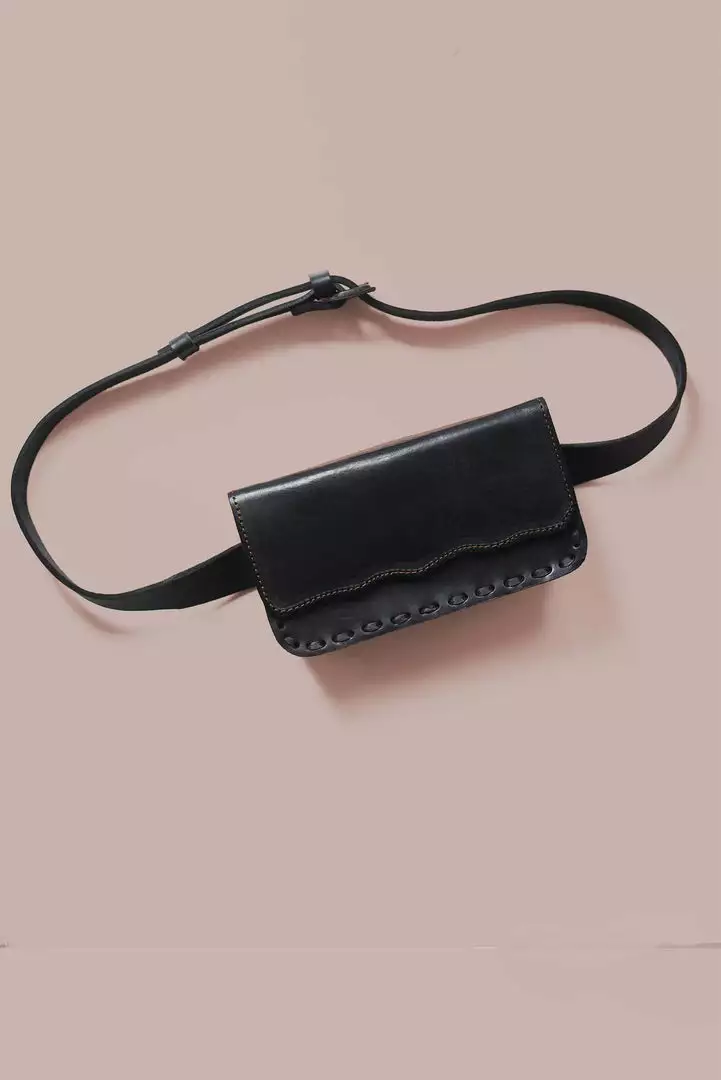 Purse & Clutch Leather Belt Bag - Charcoal 1 Purse & Clutch Leather Belt Bag - Charcoal