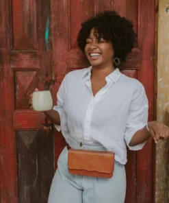 Purse & Clutch Leather Belt Bag - Russet Brown