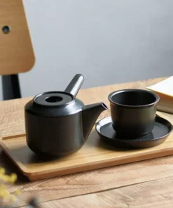 KINTO Best Sellers Leaves To Tea Porcelain Kyusu Teapot - Black