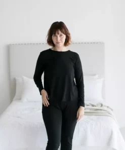Leena & Lu Pima Long Sleeve Shirt - Black Best Sellers 8 Leena & Lu Pima Long Sleeve Shirt - Black Best Sellers