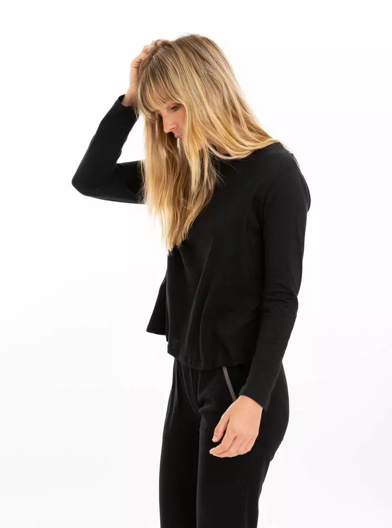 Leena & Lu Pima Long Sleeve Shirt - Black Best Sellers 3 Leena & Lu Pima Long Sleeve Shirt - Black Best Sellers