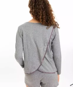 Leena & Lu Pima Long Sleeve Shirt - Gray BIPOC Owned