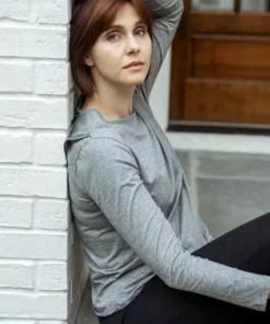 Leena & Lu Pima Long Sleeve Shirt - Gray BIPOC Owned