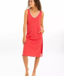Leena & Lu Pima Long Dress - Coral BIPOC Owned