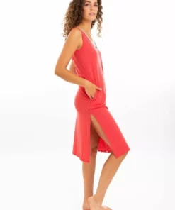 Leena & Lu Pima Long Dress - Coral BIPOC Owned