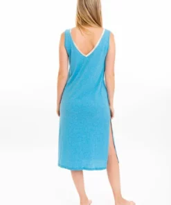 Leena & Lu BIPOC Owned Pima Long Dress - Turquoise