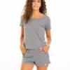 Leena & Lu Pima Short Pajama Set - Gray Best Sellers