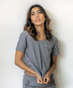 Leena & Lu Pima Short Pajama Set - Gray Best Sellers