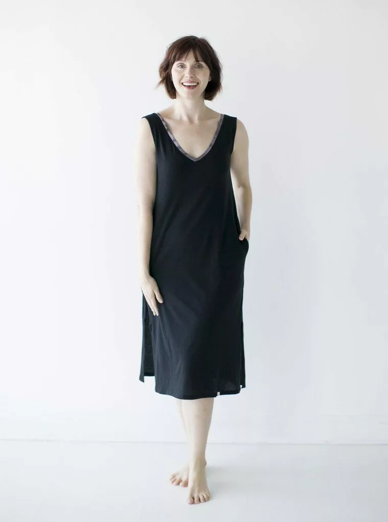 Leena & Lu BIPOC Owned Pima Long Dress - Black 2 Leena & Lu BIPOC Owned Pima Long Dress - Black