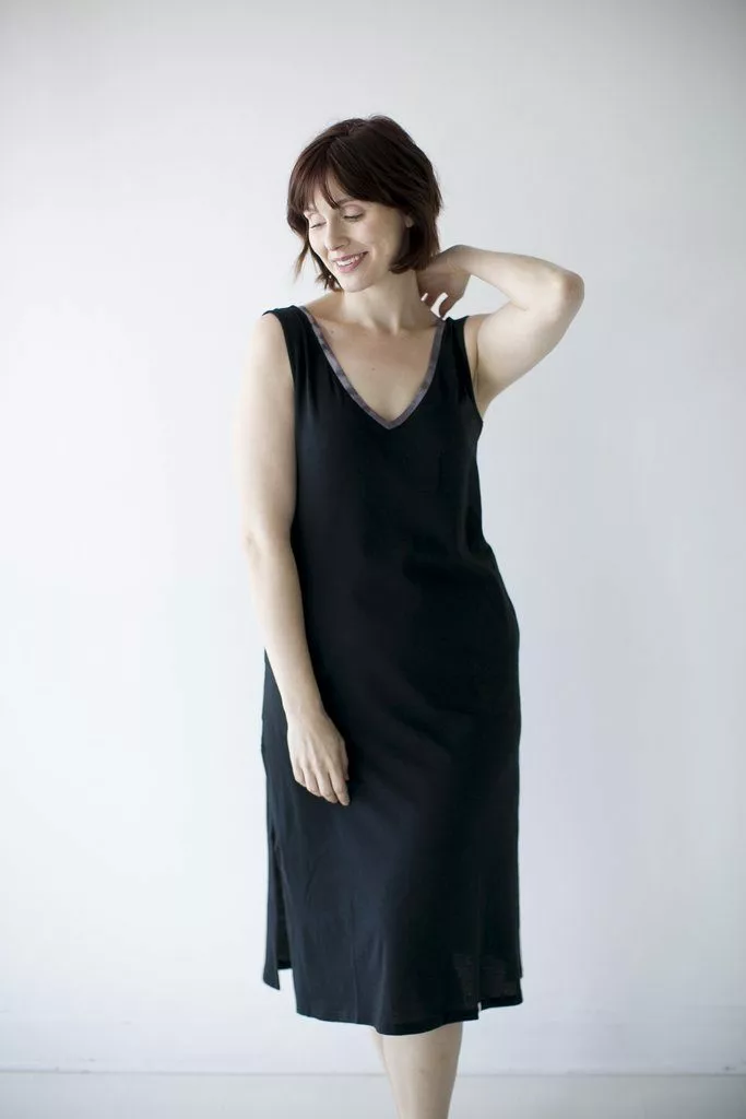 Leena & Lu BIPOC Owned Pima Long Dress - Black 1 Leena & Lu BIPOC Owned Pima Long Dress - Black