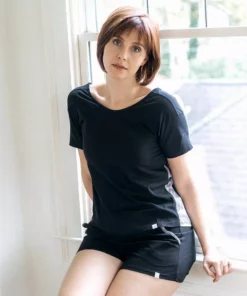 Leena & Lu Pima Short Sleeve Tee - Black BIPOC Owned