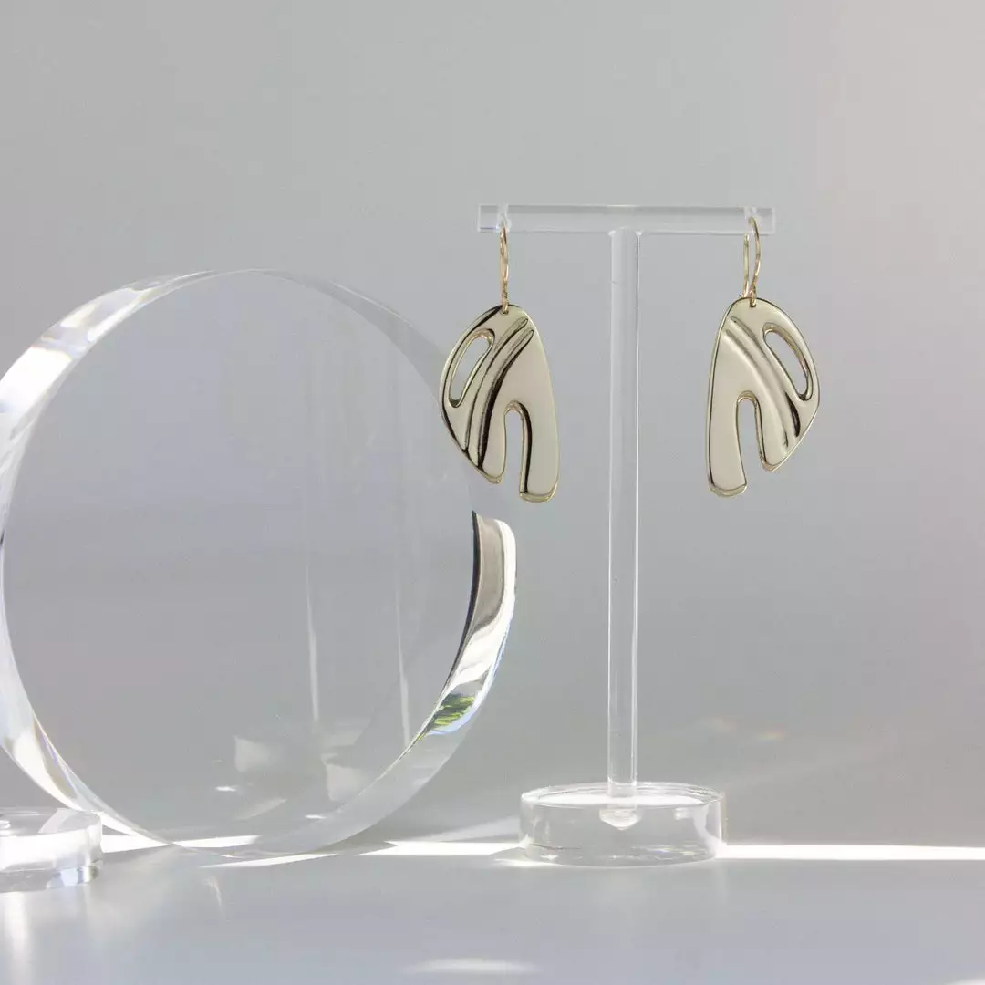 L.Greenwalt Jewelry Abstract Monstera Earrings Special Occasion 1 L.Greenwalt Jewelry Abstract Monstera Earrings Special Occasion