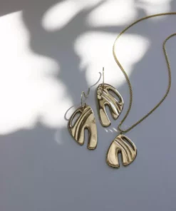 L.Greenwalt Jewelry Abstract Monstera Earrings Special Occasion 16 L.Greenwalt Jewelry Abstract Monstera Earrings Special Occasion