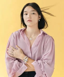 L.Greenwalt Jewelry Abstract Monstera Pendant Necklace