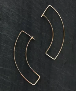 L.Greenwalt Jewelry Curve Gold Earrings