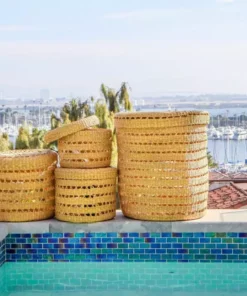 KAZI Home Goods Lidded Lace Extra Large Grass Box