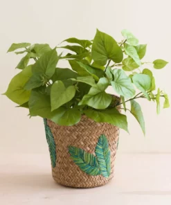 LIKHÂ Leaf Embroidery Basket