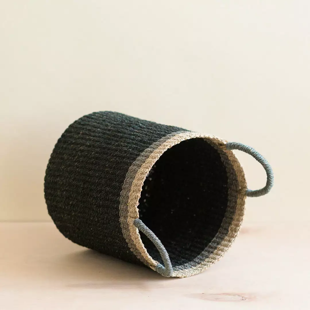 LIKHÂ Black Floor Basket With Handles Home Goods 5 LIKHÂ Black Floor Basket With Handles Home Goods