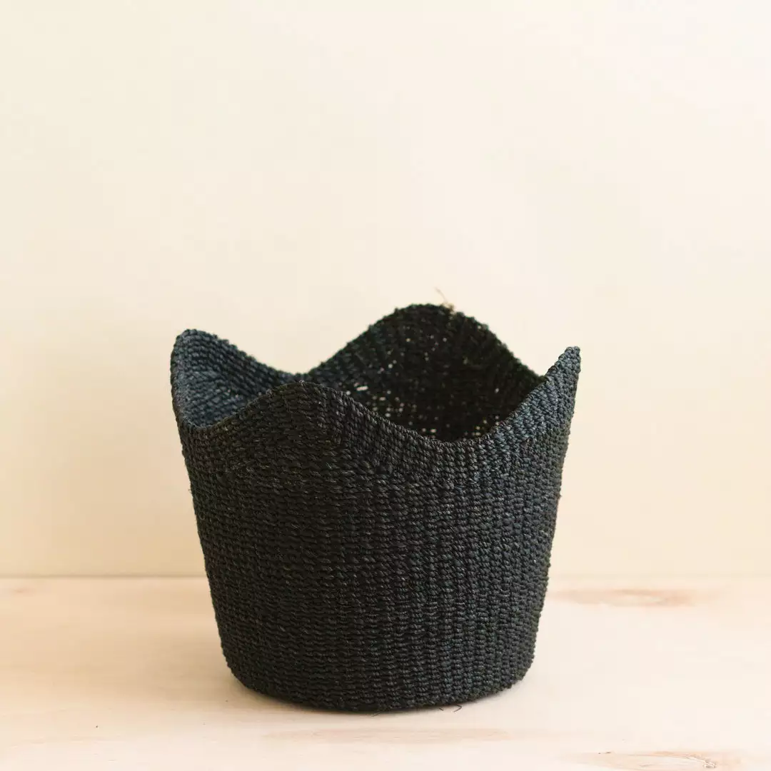 LIKHÂ Black Scallop Basket Home Goods 1 LIKHÂ Black Scallop Basket Home Goods