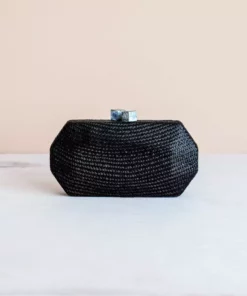 LIKHÂ Black Woven Clutch Special Occasion