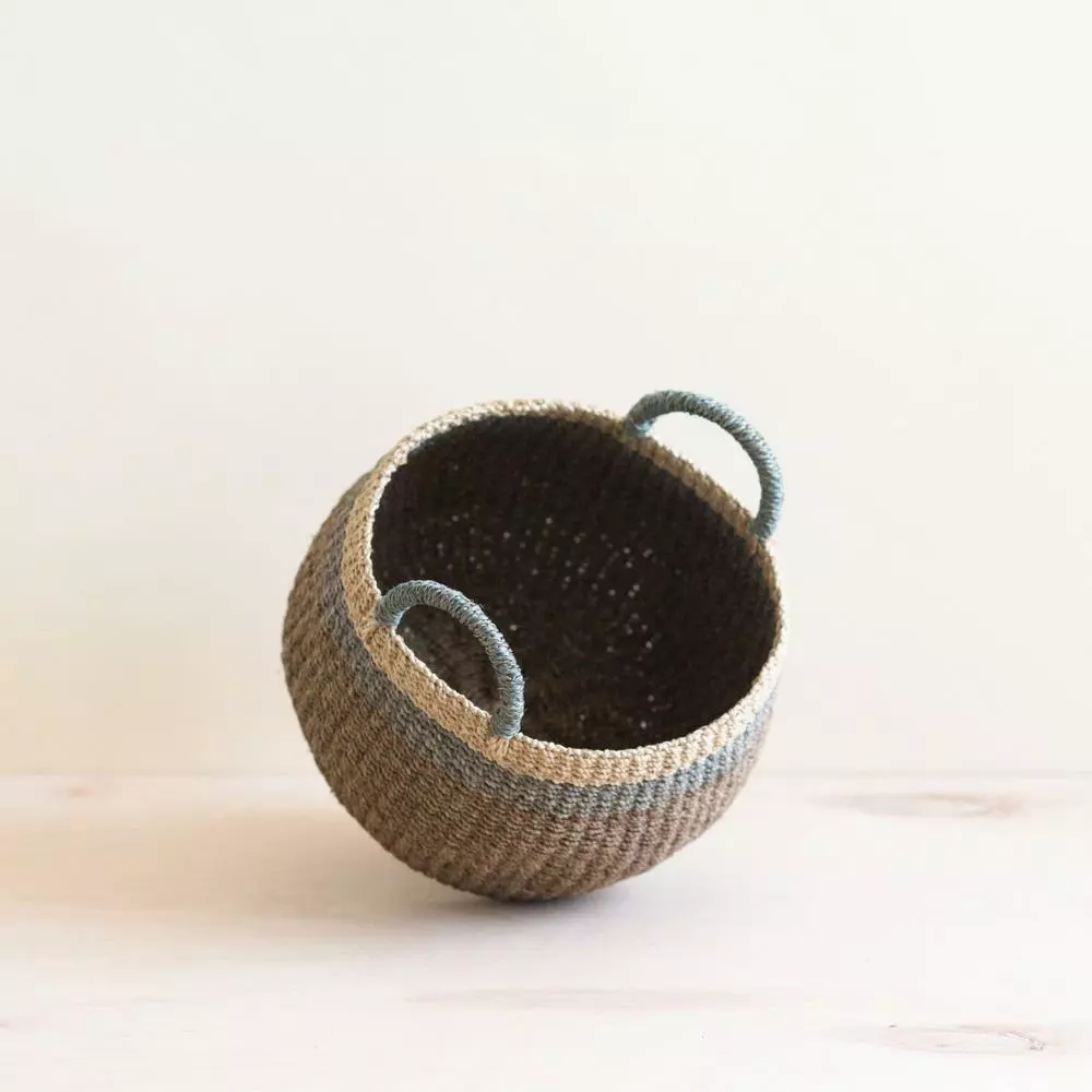 LIKHÂ Brown Tabletop Bulge Basket With Handles Home Goods 3 LIKHÂ Brown Tabletop Bulge Basket With Handles Home Goods