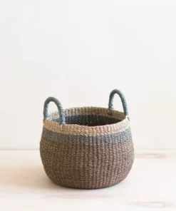 LIKHÂ Brown Tabletop Bulge Basket With Handles Home Goods