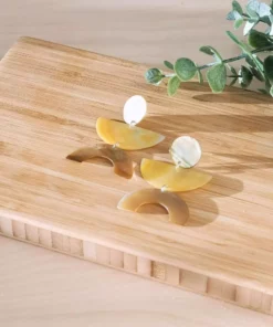 LIKHÂ Long Mother Of Pearl Geometric Earrings Special Occasion